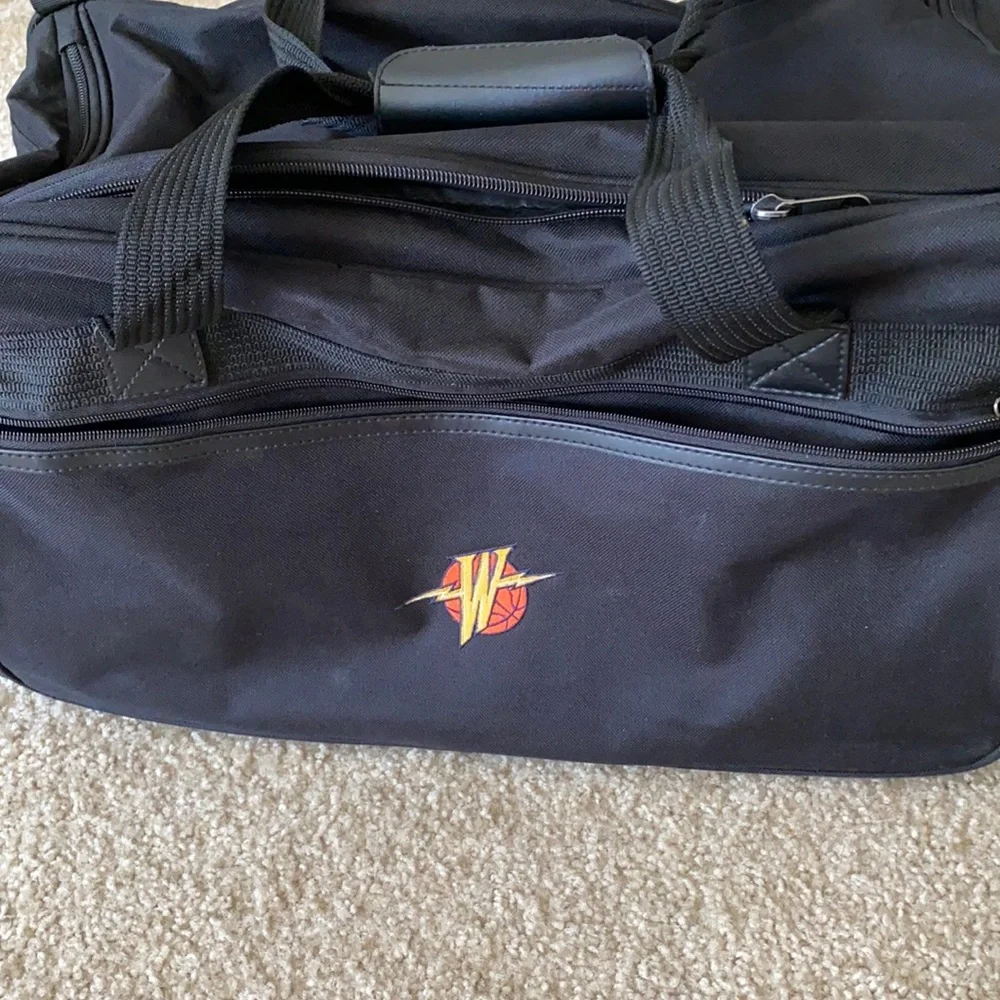 Black Sports Duffel Bag with Team Logo - Men Bags Luggage & Travel